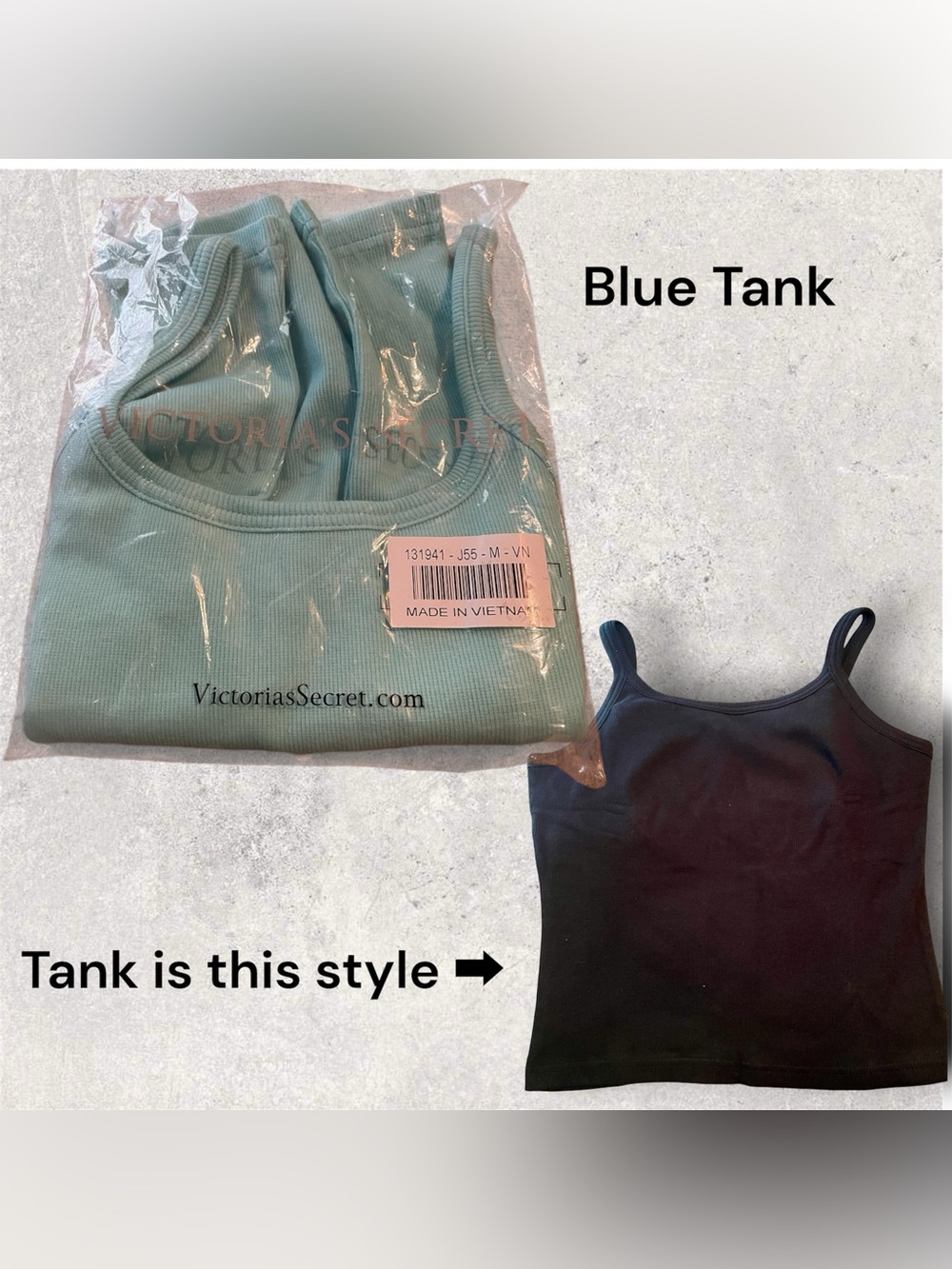 2004 Victoria’s Secret Moda International Rib Tank BLUE. SEALED NEW Y2K Medium